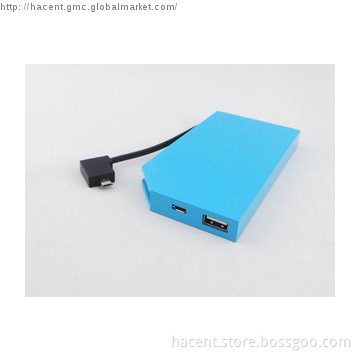 5000mah power bank with build in micro usb cable